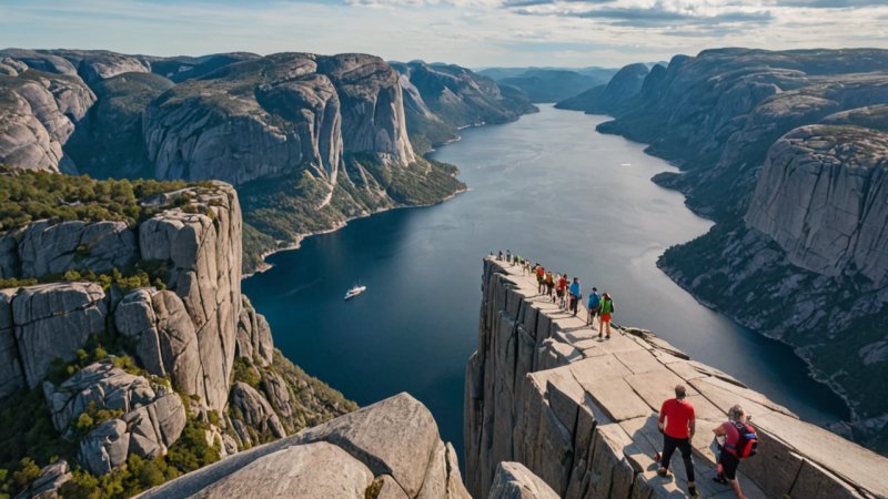 Preikestolen, klatring i Norge, naturopplevelser, Lysefjorden, utendørs aktiviteter