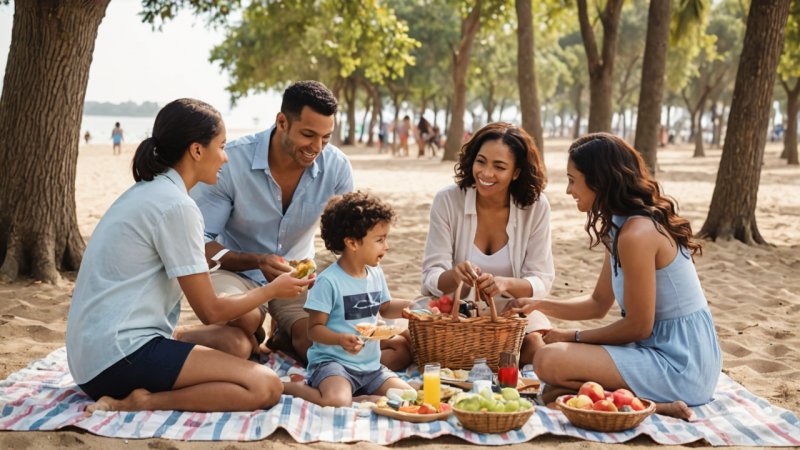 piknik, familiepiknik, piknik i parken, piknik på stranden, utendørsaktiviteter, familietid, piknikideer