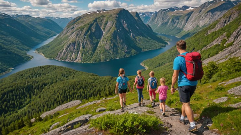familievandring, Norge, naturruter, utendørsaktiviteter, familievennlige turer