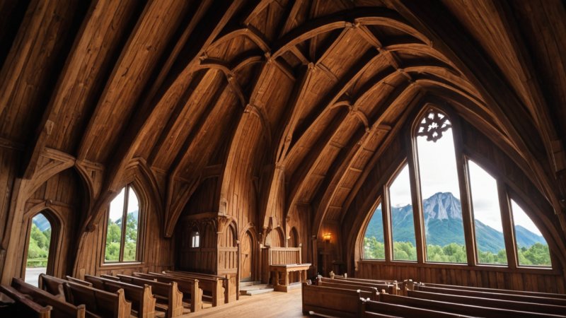 norsk arkitektur, stavkirker, moderne bygninger, kulturell betydning, bærekraft, design sammenligning