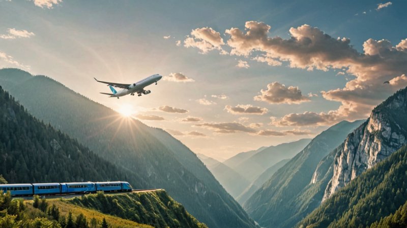 bærekraftig reise, togreise, flyreise, backpacking, miljøvennlig transport