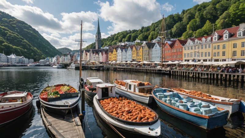 Bergen, norsk mat, lokal mat, kulturelle opplevelser, sjømat, matmarkeder, restauranter i Bergen, tradisjonelle norske retter