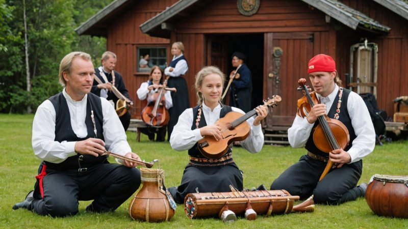 norsk folkemusikk, tradisjoner, moderne uttrykk, folkemusikk instrumenter, festivaler, kulturarv