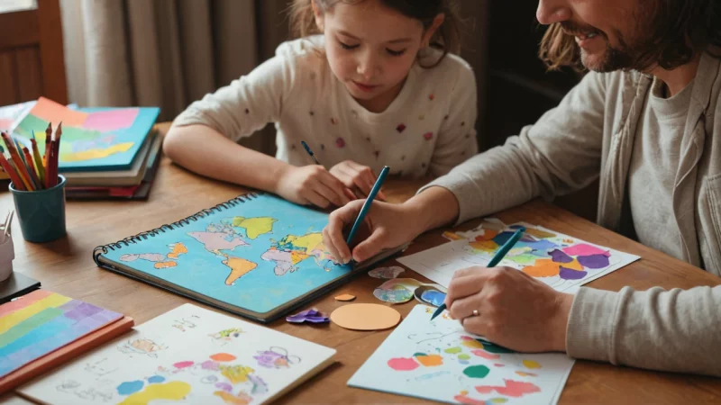 reisejournal, familietur, barneaktiviteter, reiseopplevelser, kreativ skriving